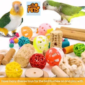 Bird Perch Parakeet Toys 10 Pack Natural Wood Toys for Small Birds