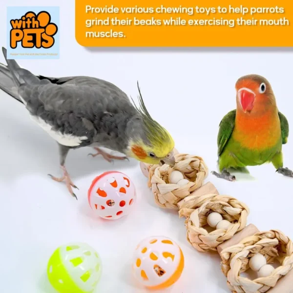 Bird Perch Parakeet Toys 10 Pack Natural Wood Toys for Small Birds